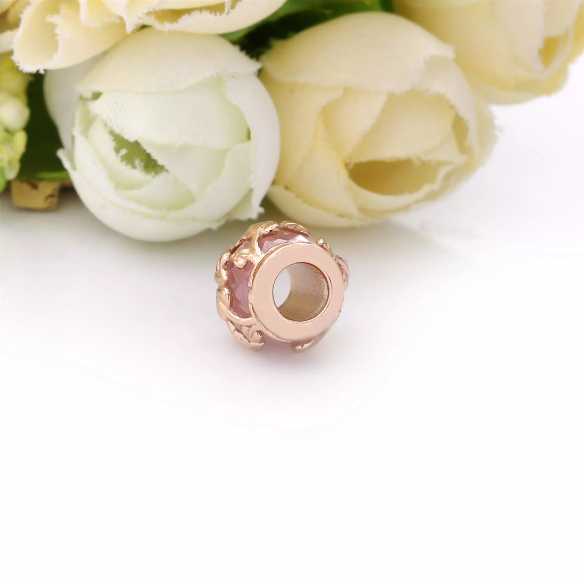 Charm Folhas decorativas cor-de-rosa Pandora - 788238SSP