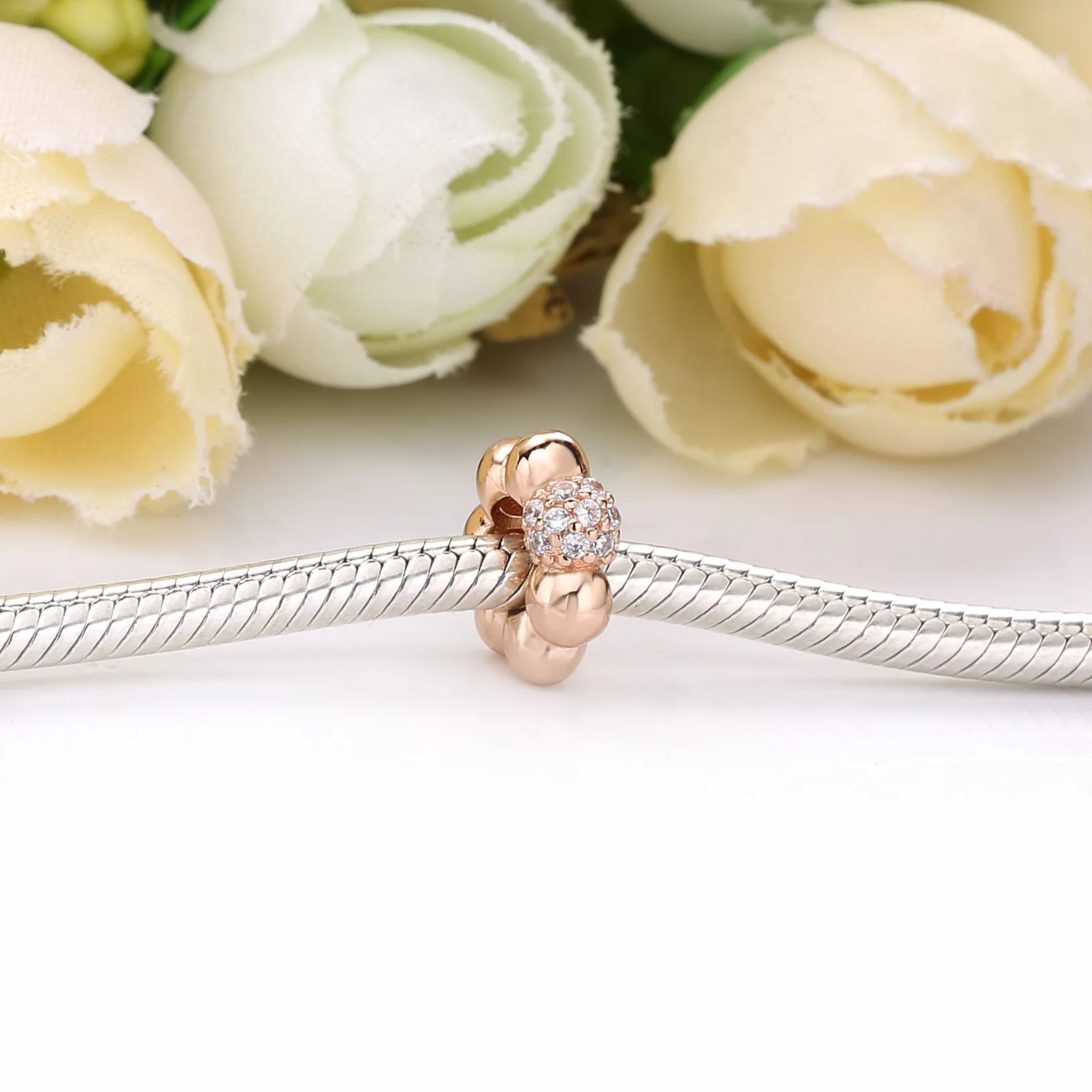 Separador Pandora Rose™ Esfera Brilhante - 788310CZ