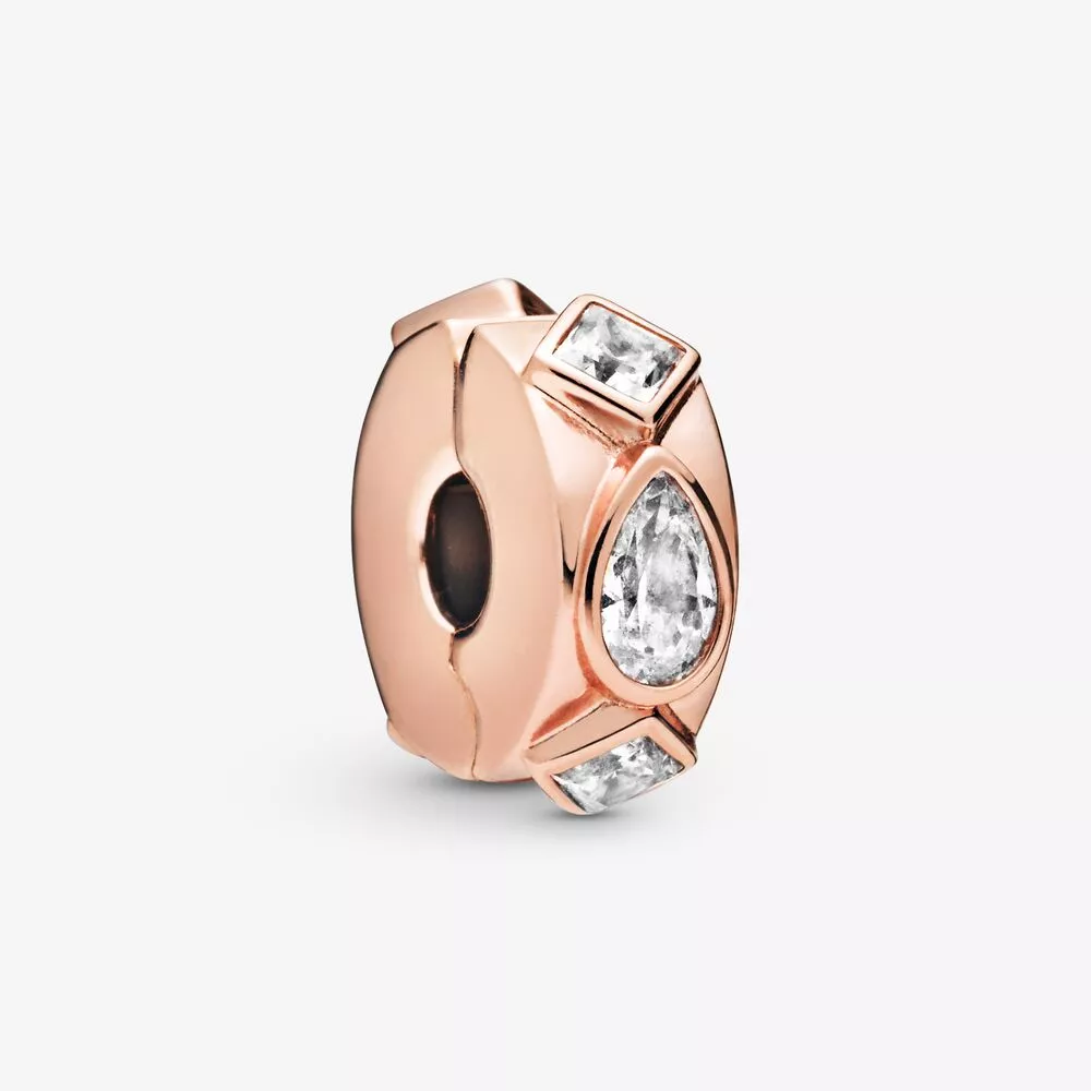 Clipe Pandora Rose Brilho Geométrico - 788429C01