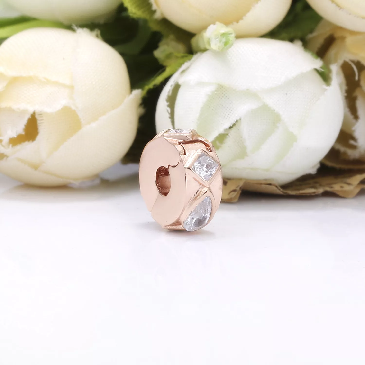 Clipe Pandora Rose Brilho Geométrico - 788429C01