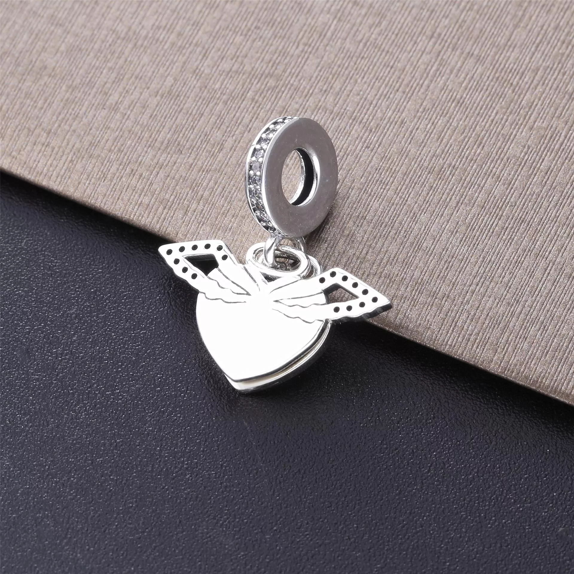 Colar Pavé Coração e Asas de Anjo Pandora - 398505C01-45