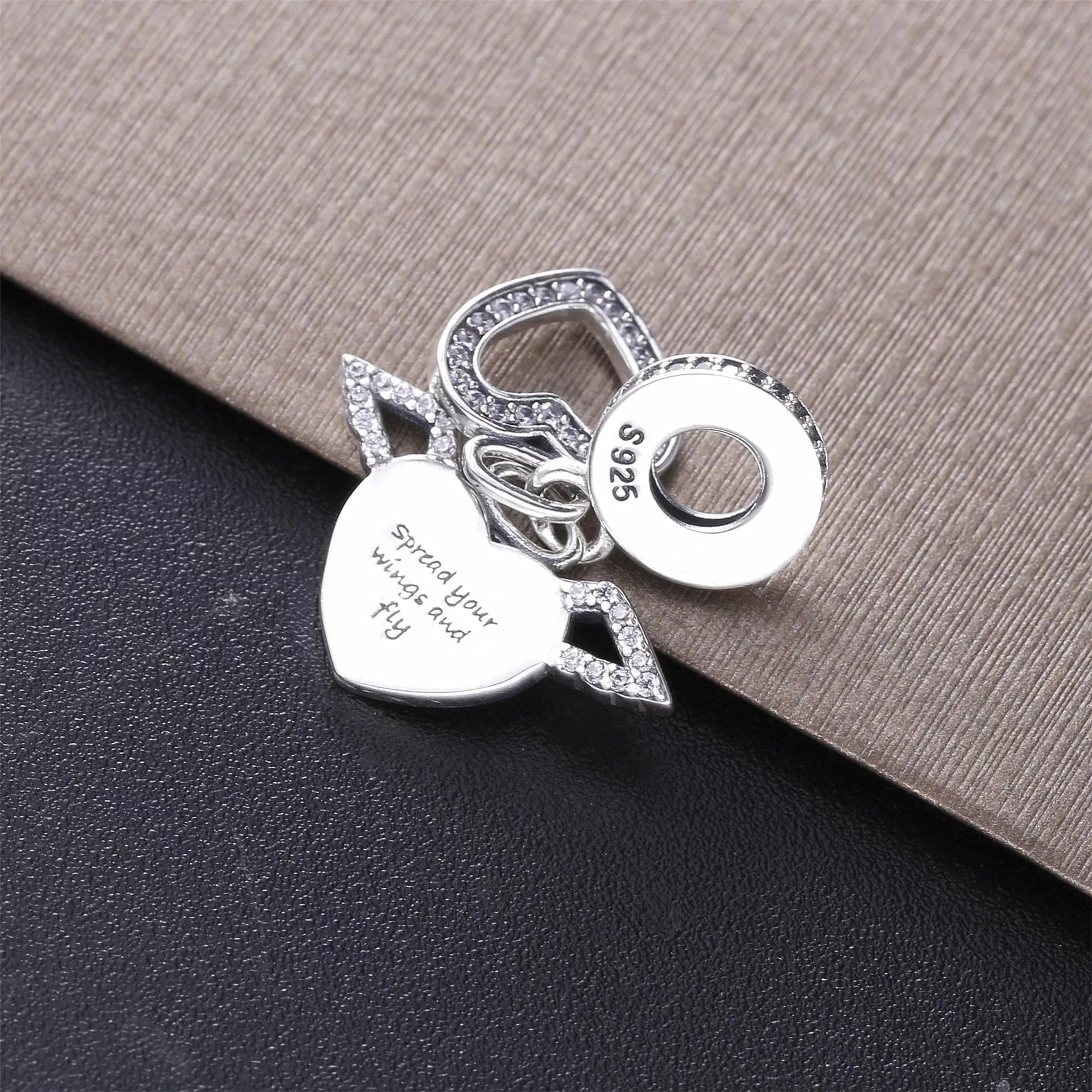 Colar Pavé Coração e Asas de Anjo Pandora - 398505C01-45