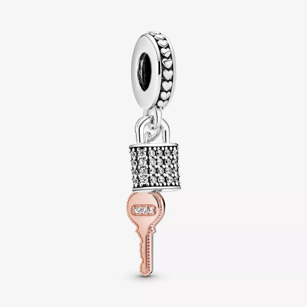 Charm Pendente Cadeado e Chave pavé Pandora Rose - 788682C01
