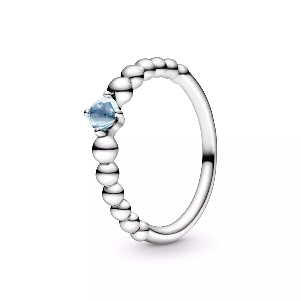 Anel Aqua Blue Beaded Pandora - 198867C01