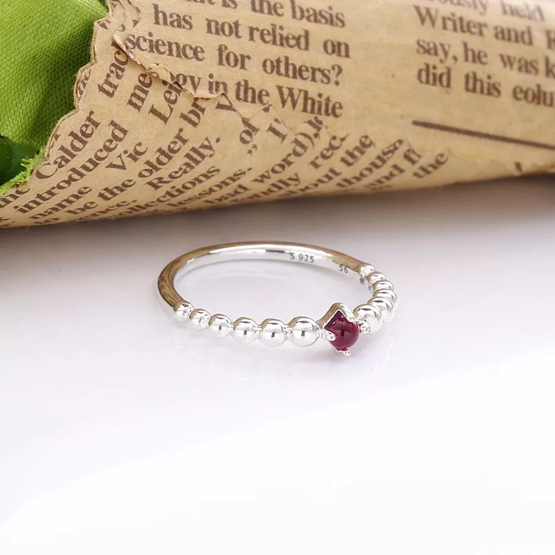 Anel Blazing Red Beaded Pandora - 198867C02