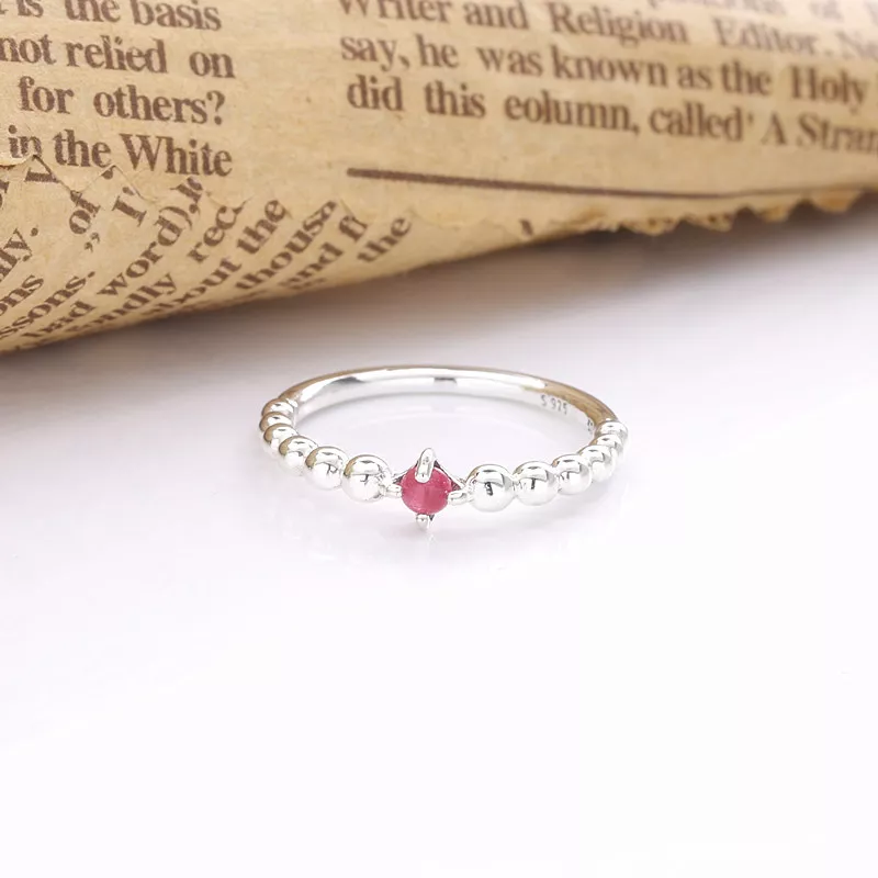 Anel Blazing Red Beaded Pandora - 198867C02