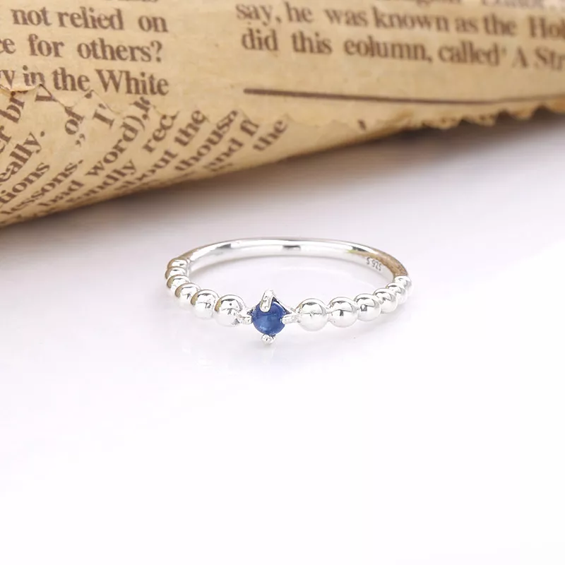 Anel Sea Blue Beaded Pandora - 198867C12