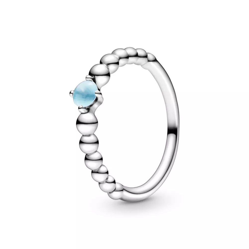 Anel Sky Blue Beaded Pandora - 198867C07