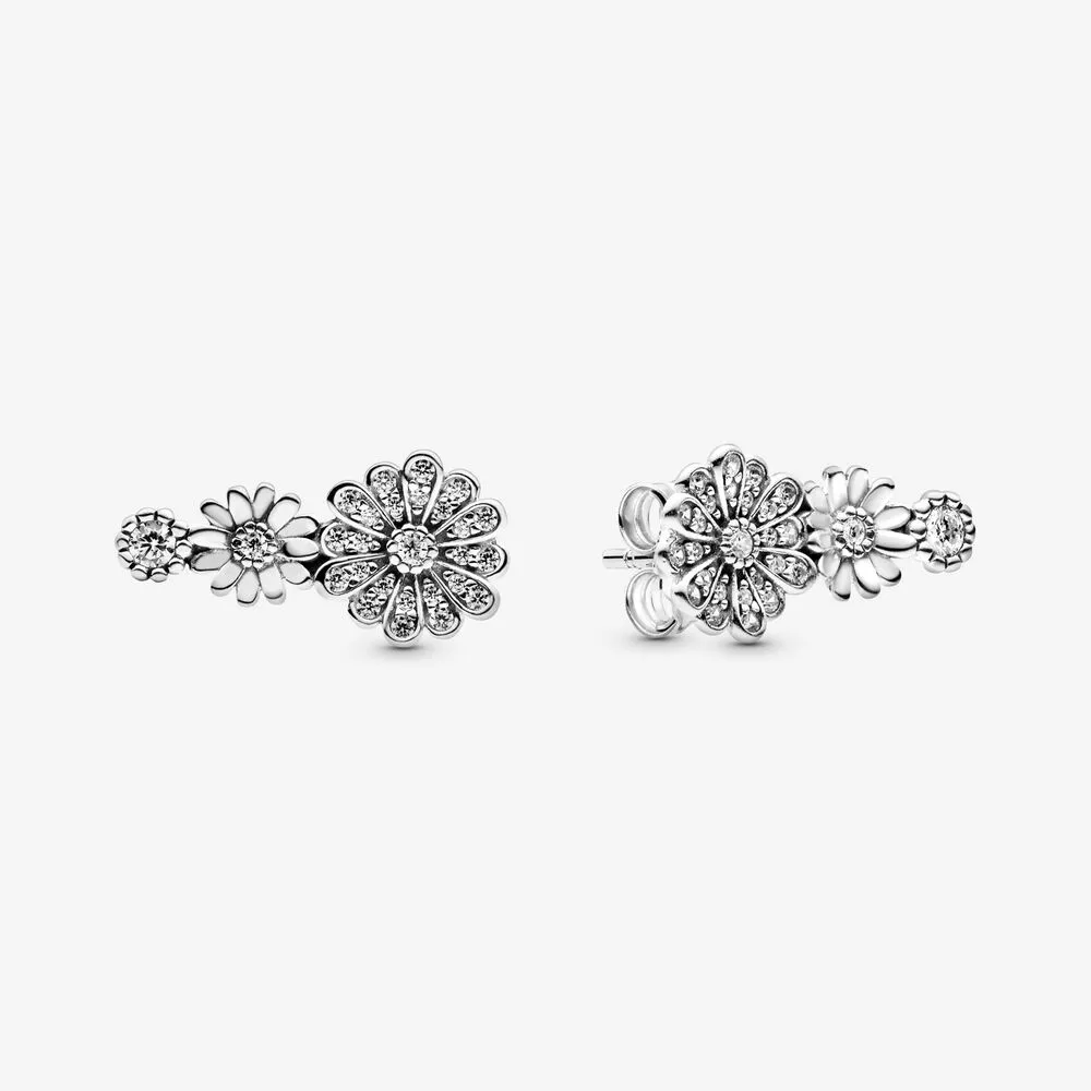 Brincos Sparkling Daisy Flower Trio Pandora - 298876C01