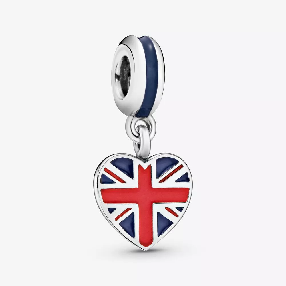 Charm Pendente Coração da Bandeira da Grã-Bretanha Pandora - 791512ENMX