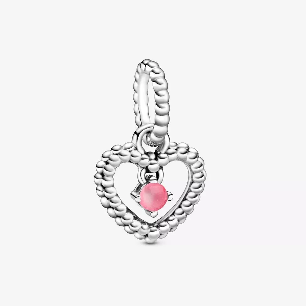 Charm Pendente Coração Esferas Pink - Mês De Outubro - 798854C09