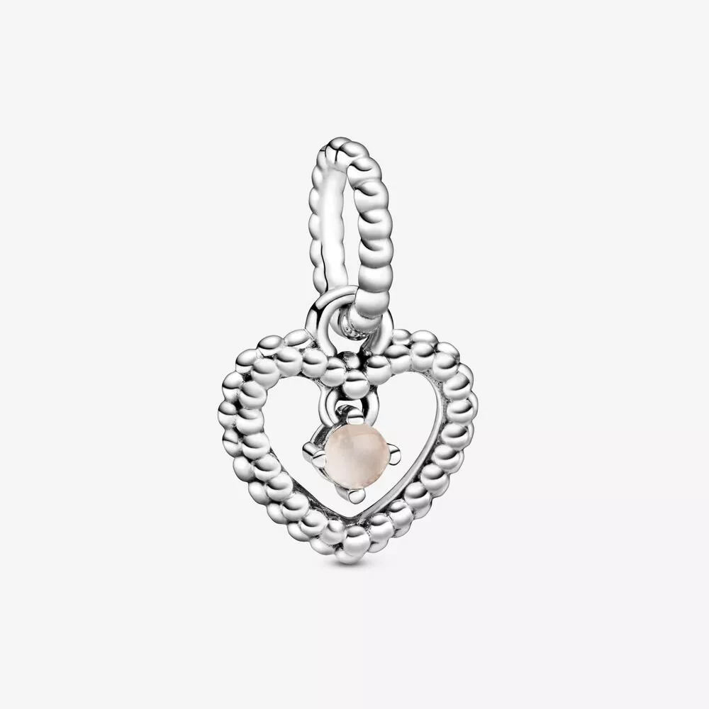 Charm Pendente Coração Esferas Rosa Claro - Mês De Junho - 798854C06