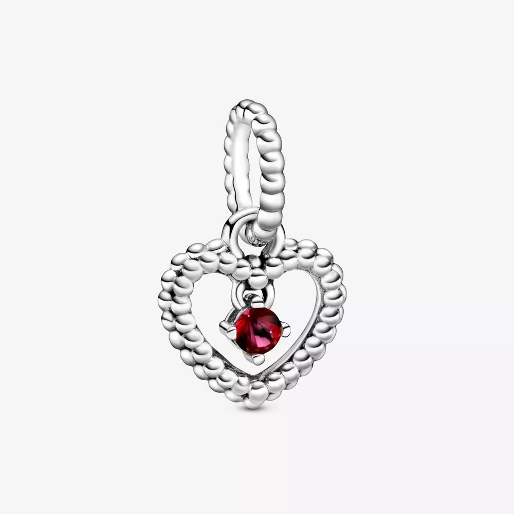 Charm Pendente Coração Esferas Vermelho Claro - Mês De Julho - 798854C02