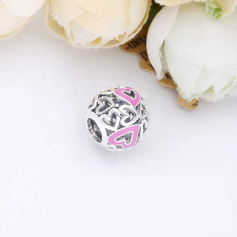 Charm recortes de Coração Rosa à Mão Livre Pandora - 798677C01