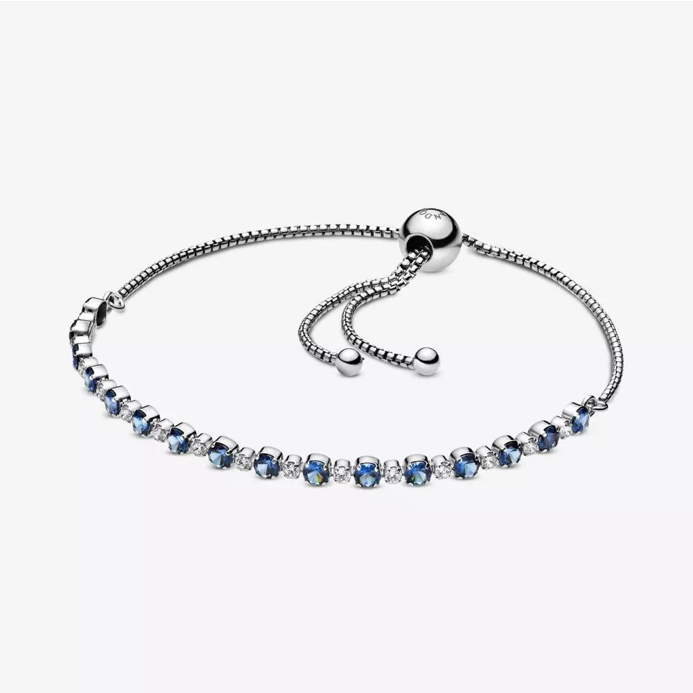 Pulseira Sliding Blue & Clear Sparkle Pandora - 598517C01