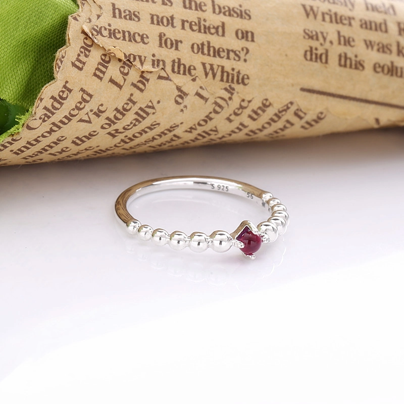 (imagem para) Anel Blazing Red Beaded Pandora - 198867C02 - Visualizar 2