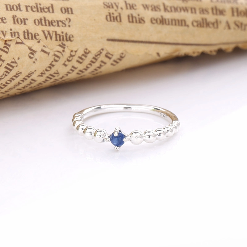 (imagem para) Anel Sea Blue Beaded Pandora - 198867C12 - Visualizar 2