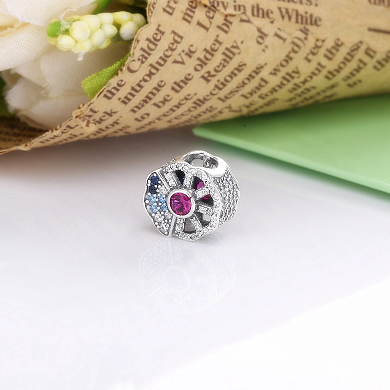 (imagem para) Charm Fã azul e rosa Pandora - 798178CZMX - Visualizar 3