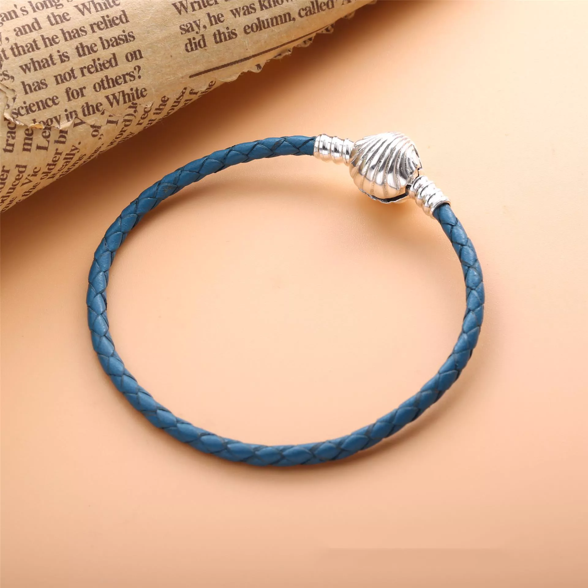 Bracelete Couro Concha Do Mar - Pandora Ocean