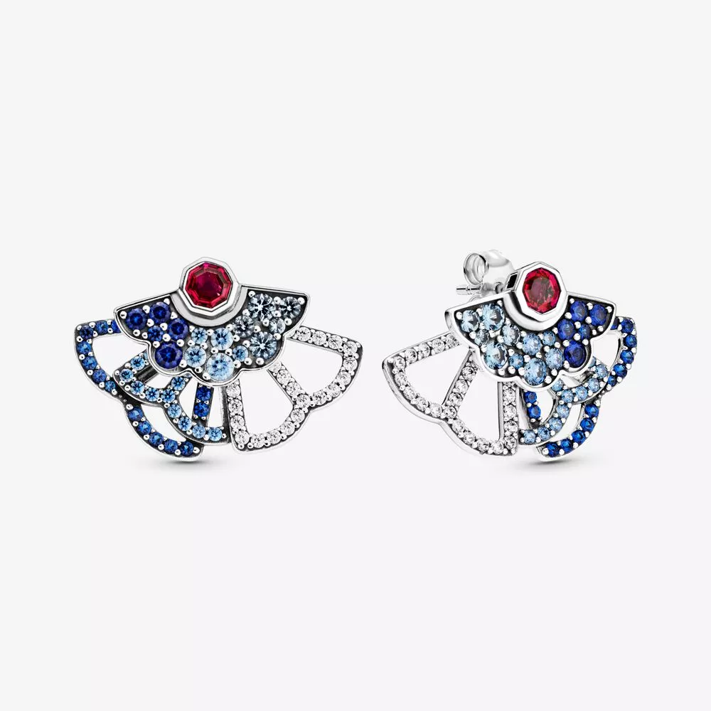 Brincos Petit Fã azul e rosa Pandora - 298195SRUMX