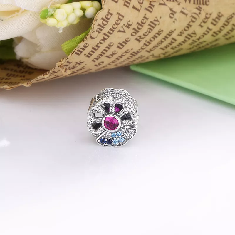 Charm Fã azul e rosa Pandora - 798178CZMX