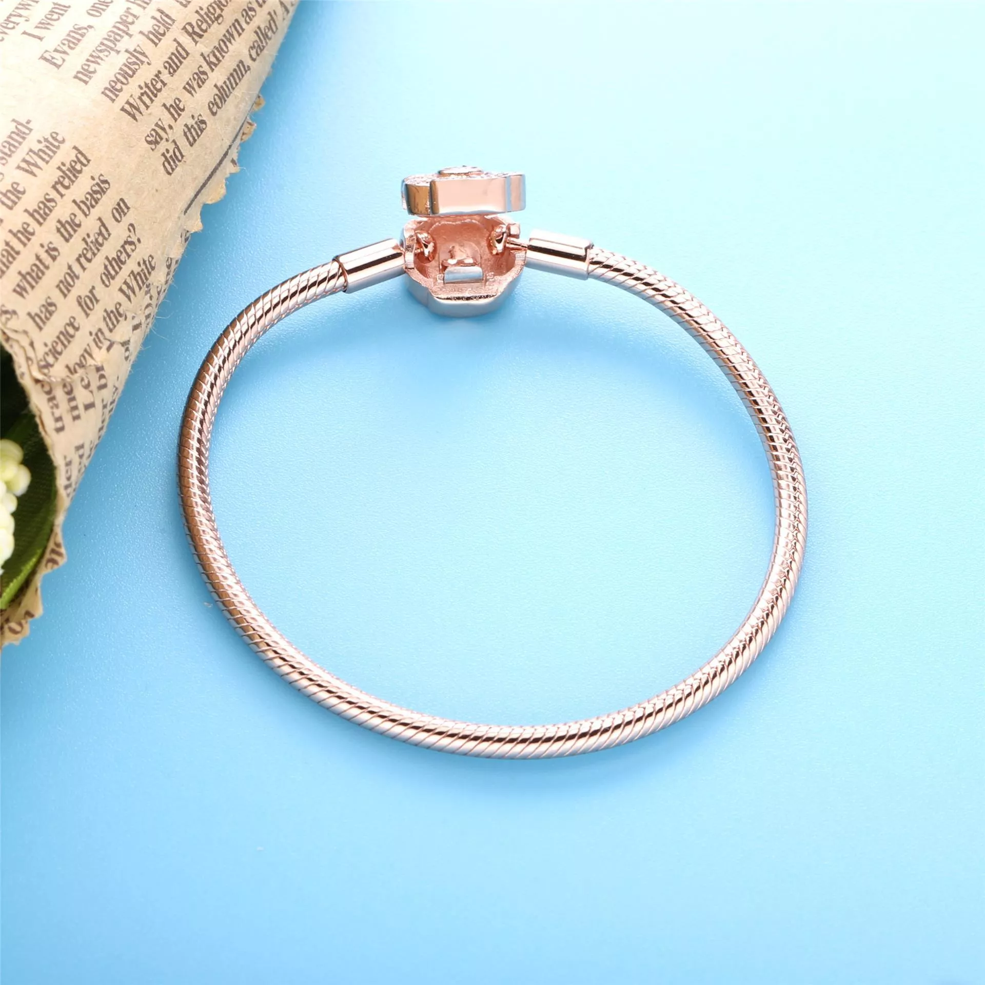 Corrente de cobra de clasp de ventilador Pandora rosa - 588145C01