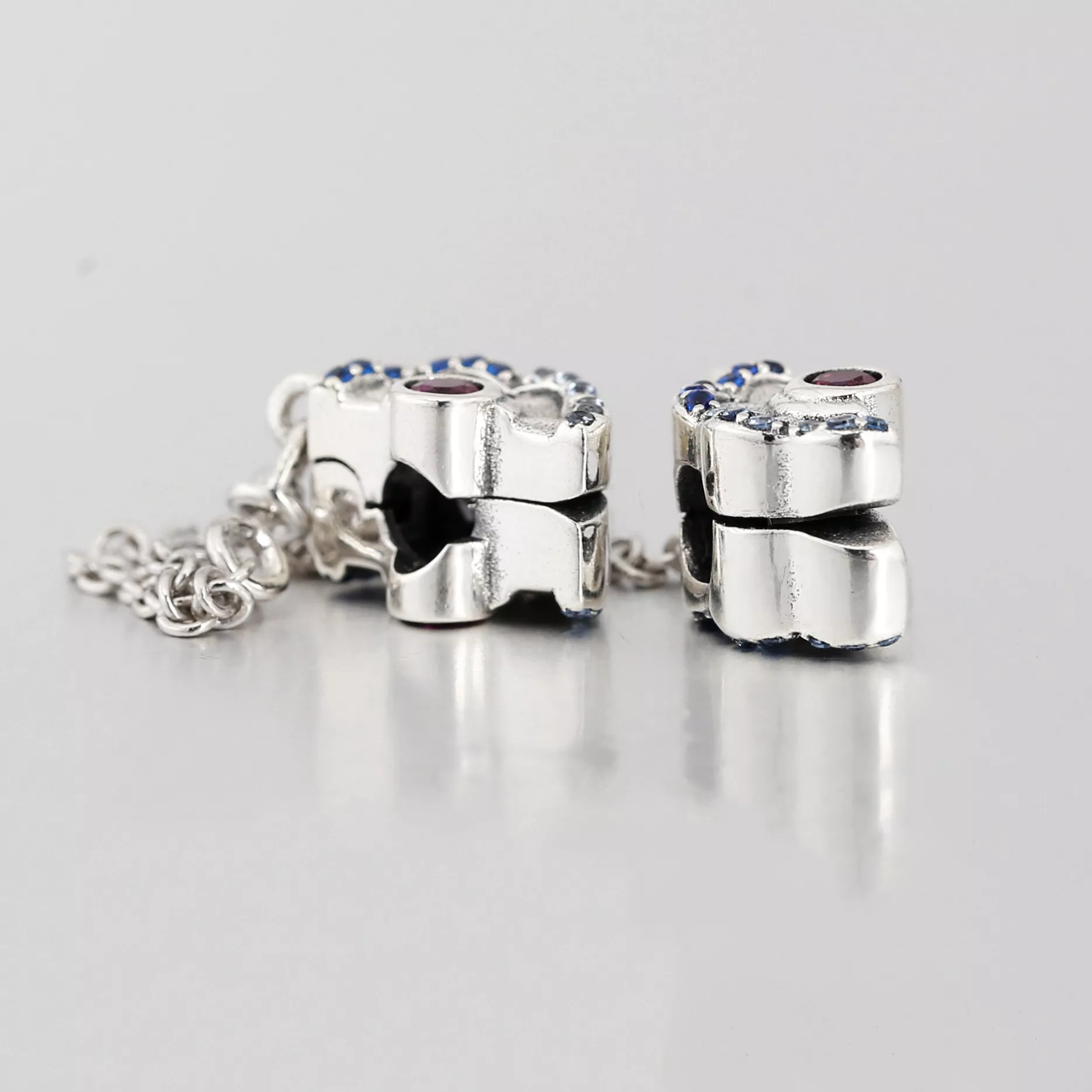 Corrente de Segurança Fã azul e rosa Pandora - 798163SRUMX