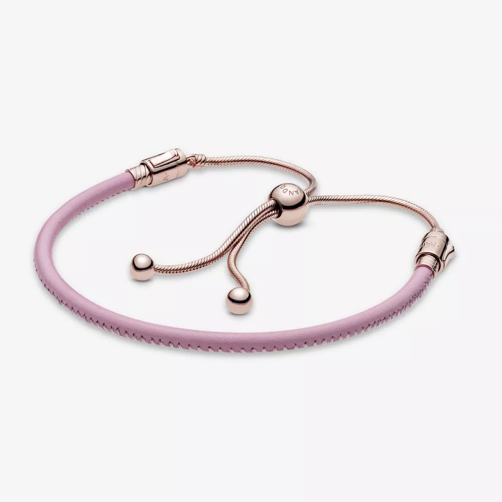 Pulseira de couro rosa Pandora - 589002C01