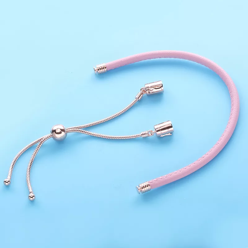 Pulseira de couro rosa Pandora - 589002C01