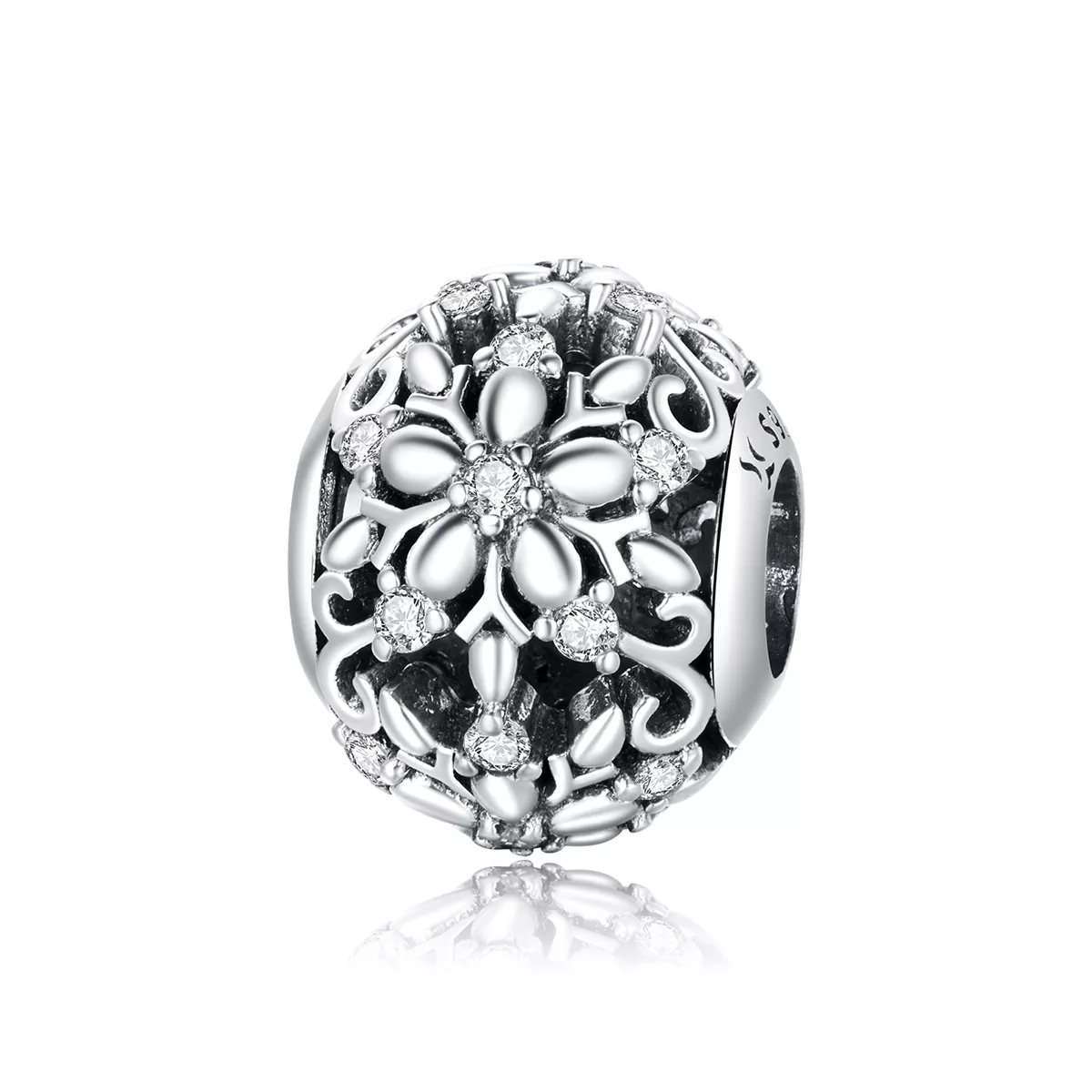 Charm Flocos de neve openwork estilo Pandora - SCC1651