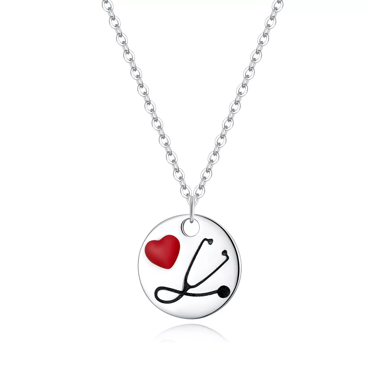 Colar Anjo de branco Estetoscópio amor estilo Pandora - SCN426 Colar Anjo de branco Estetoscópio amor estilo Pandora - SCN426