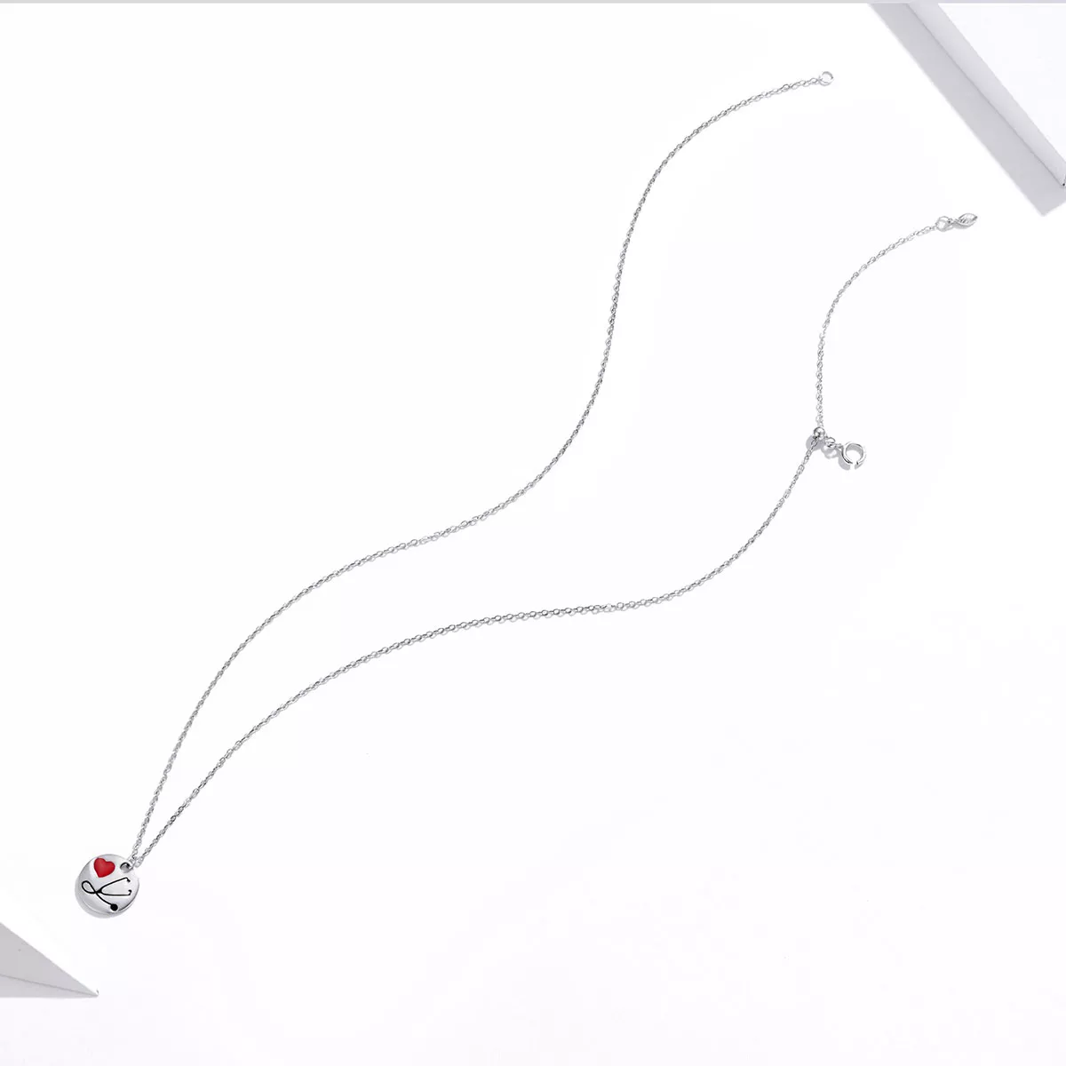 Colar Anjo de branco Estetoscópio amor estilo Pandora - SCN426