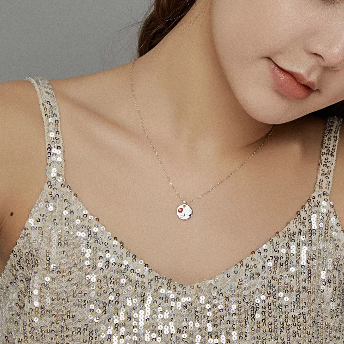 Colar Anjo de branco Estetoscópio amor estilo Pandora - SCN426