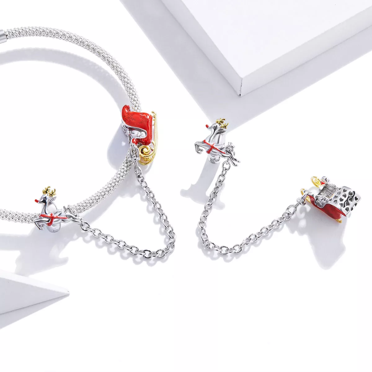 Corrente de Segurança Trenó do Papai Noel estilo Pandora - SCC1667