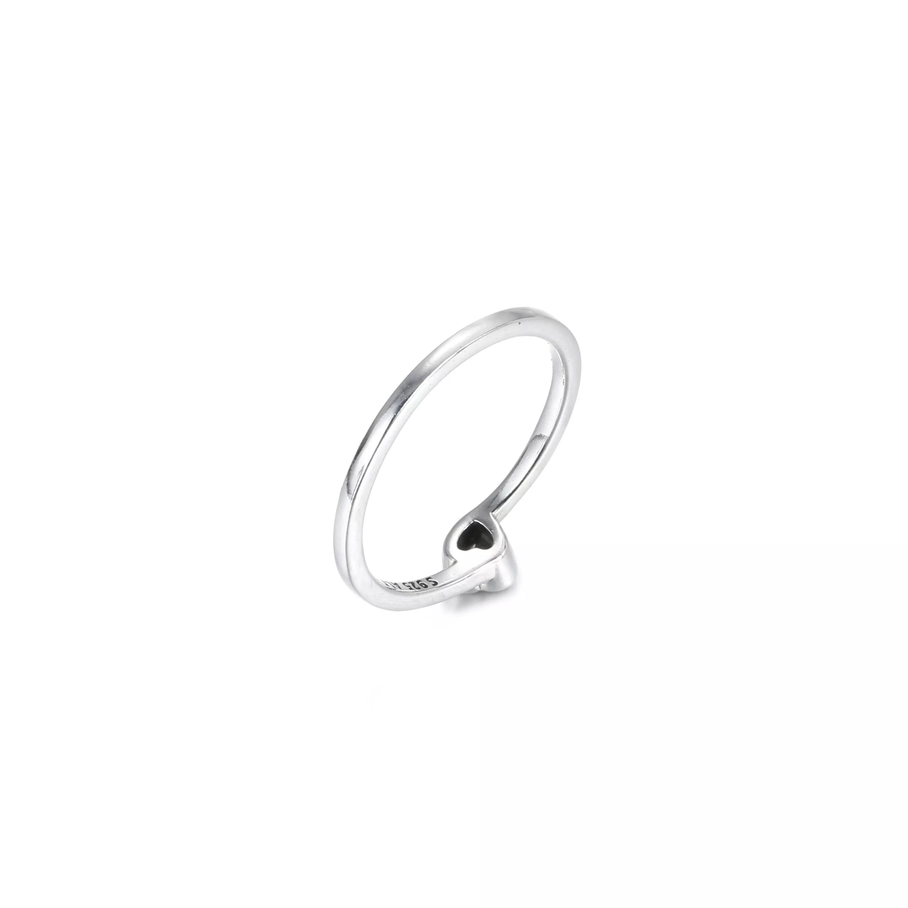 Anel Solitário Coração Inclinado Transparente - 199267C02