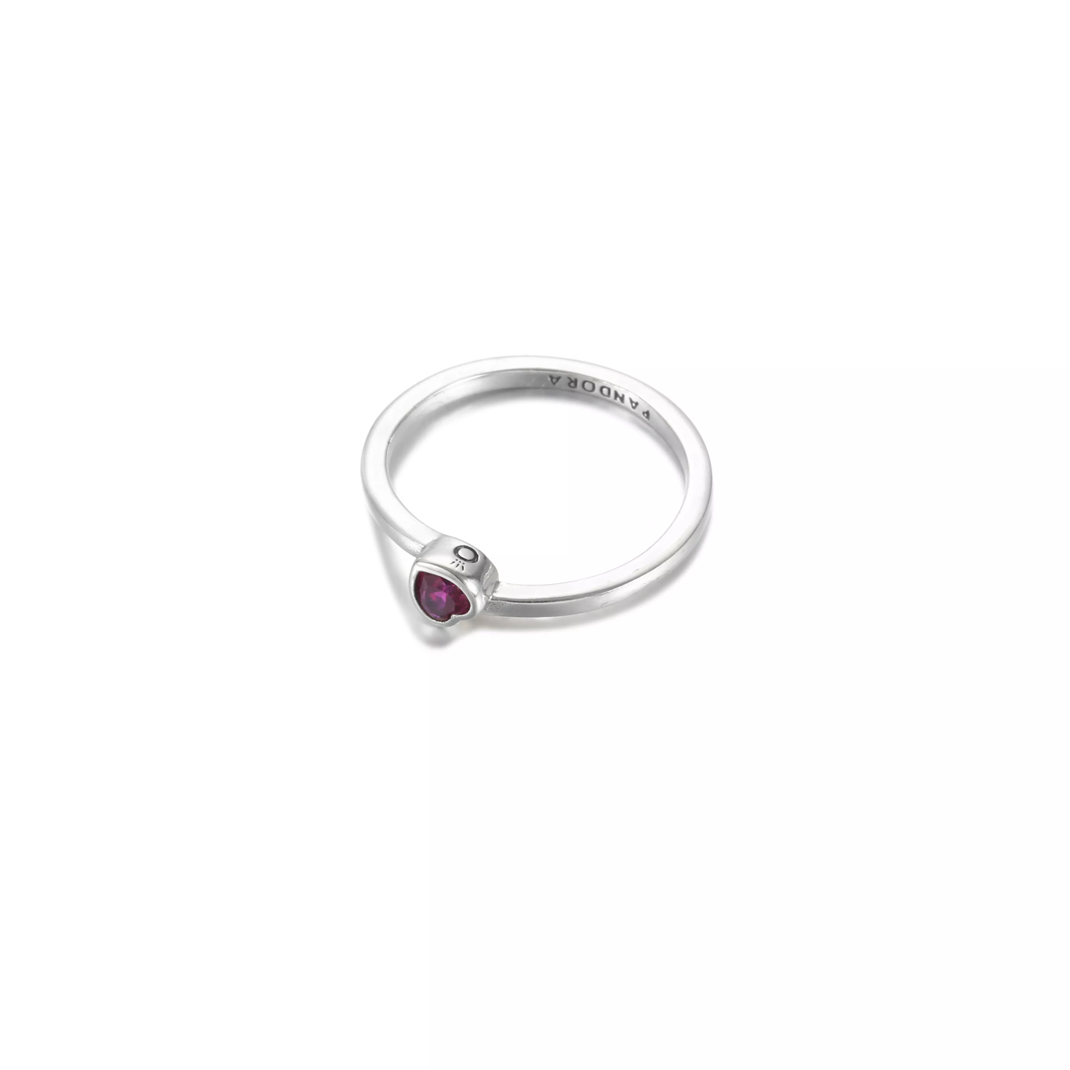 Anel Solitário Coração Inclinado Vermelho - 199267C01