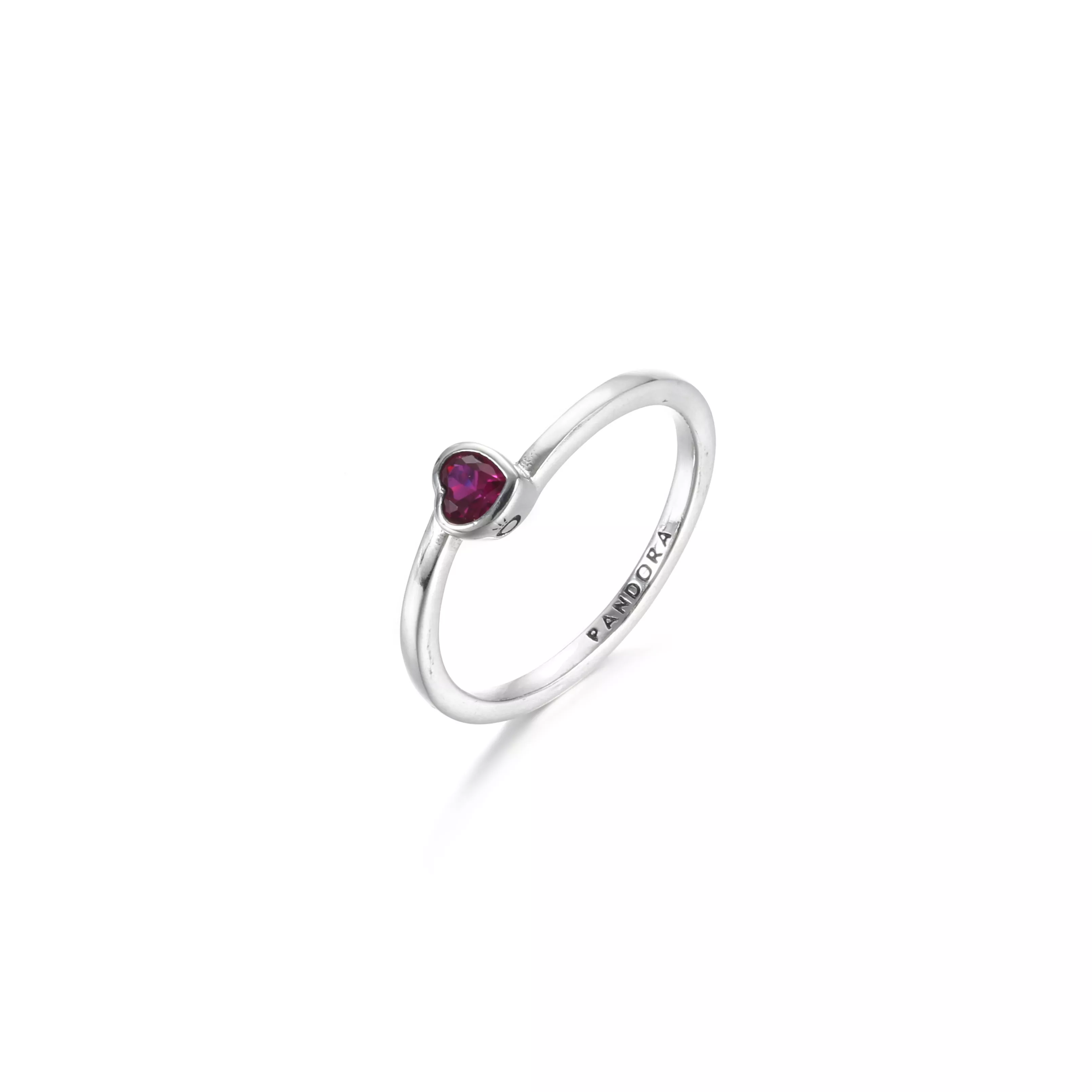 Anel Solitário Coração Inclinado Vermelho - 199267C01