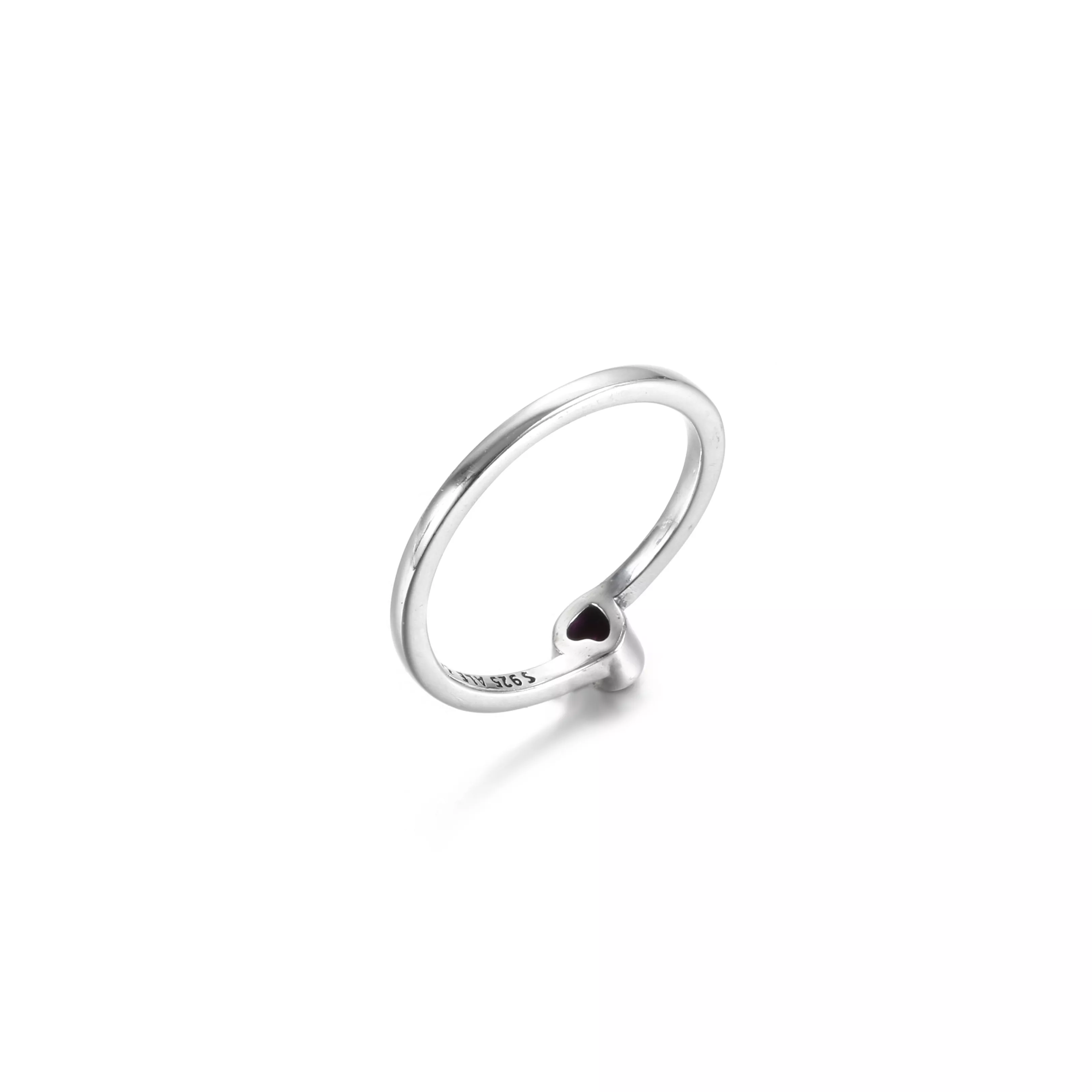 Anel Solitário Coração Inclinado Vermelho - 199267C01