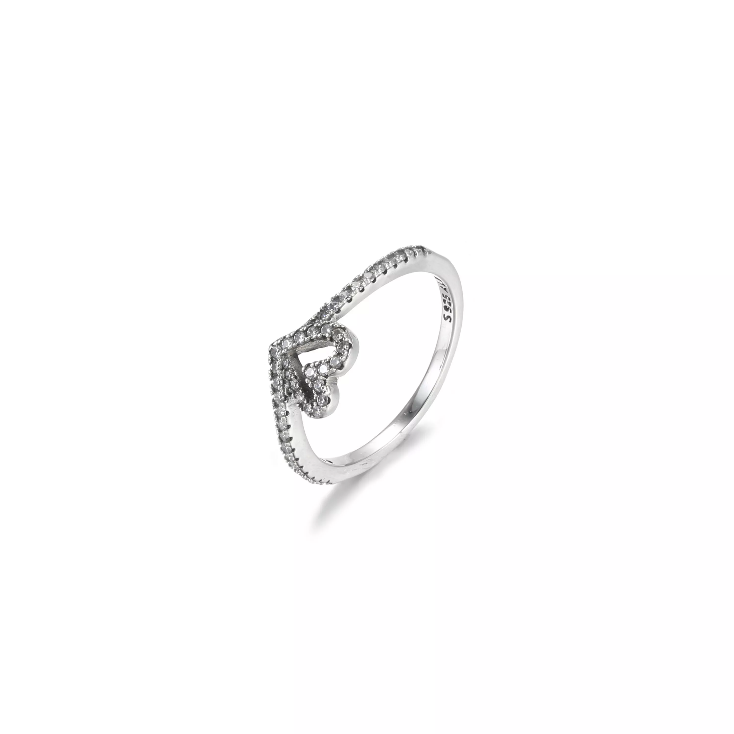 Anel Sparkling Wishbone Heart Pandora - 199302C01