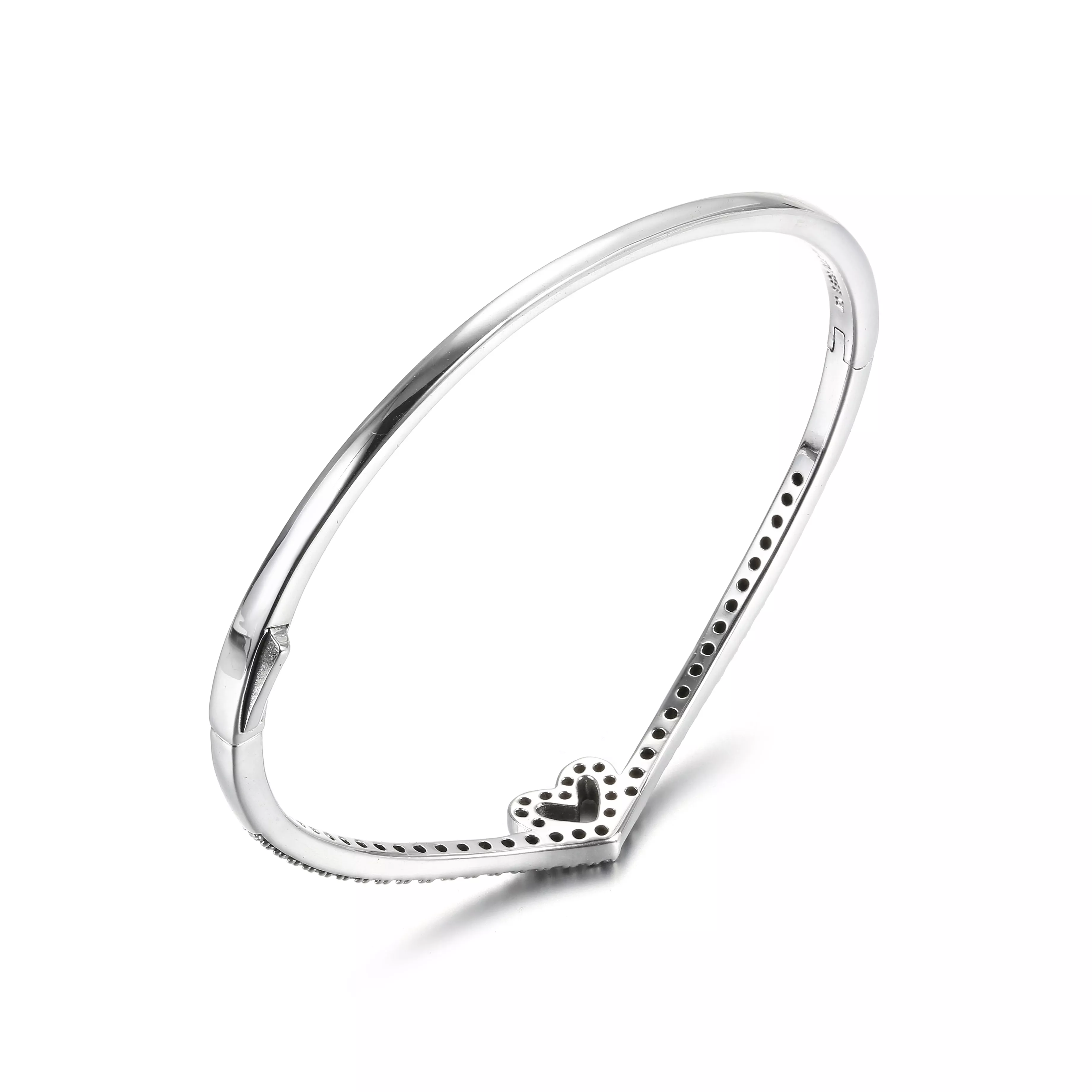 Bangle Sparkling Wishbone Heart Pandora - 599297C01