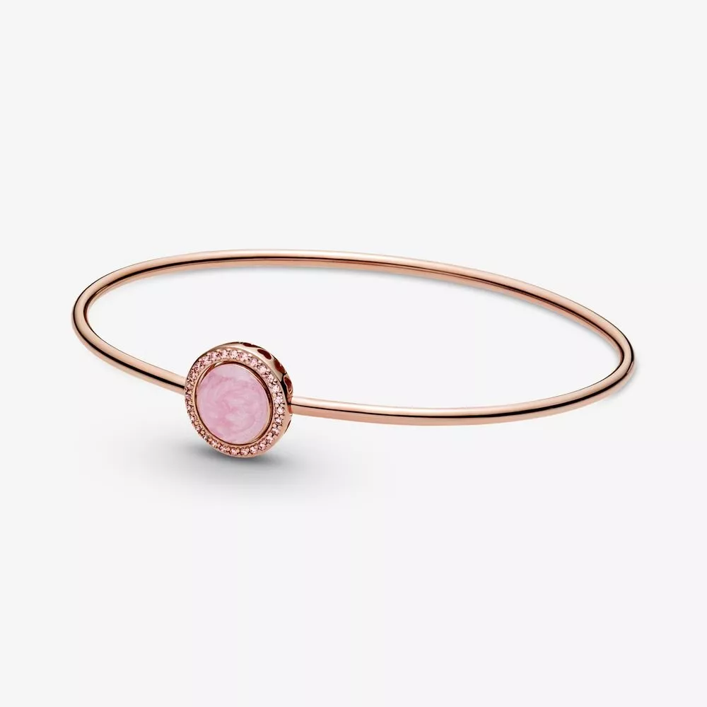Bracelete Pandora Rígido Espiral Rosa - 589287C01