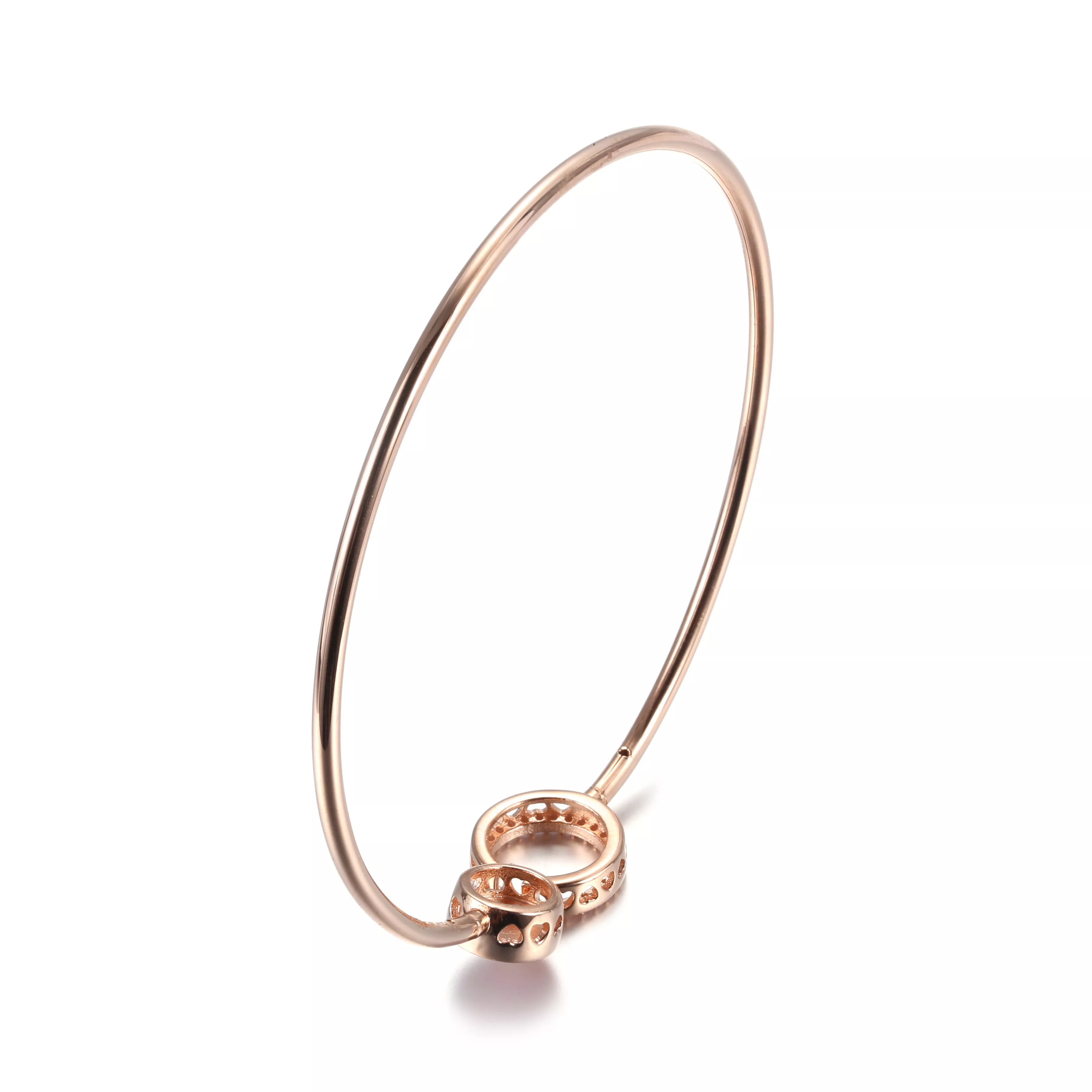 Bracelete Pandora Rígido Espiral Rosa - 589287C01