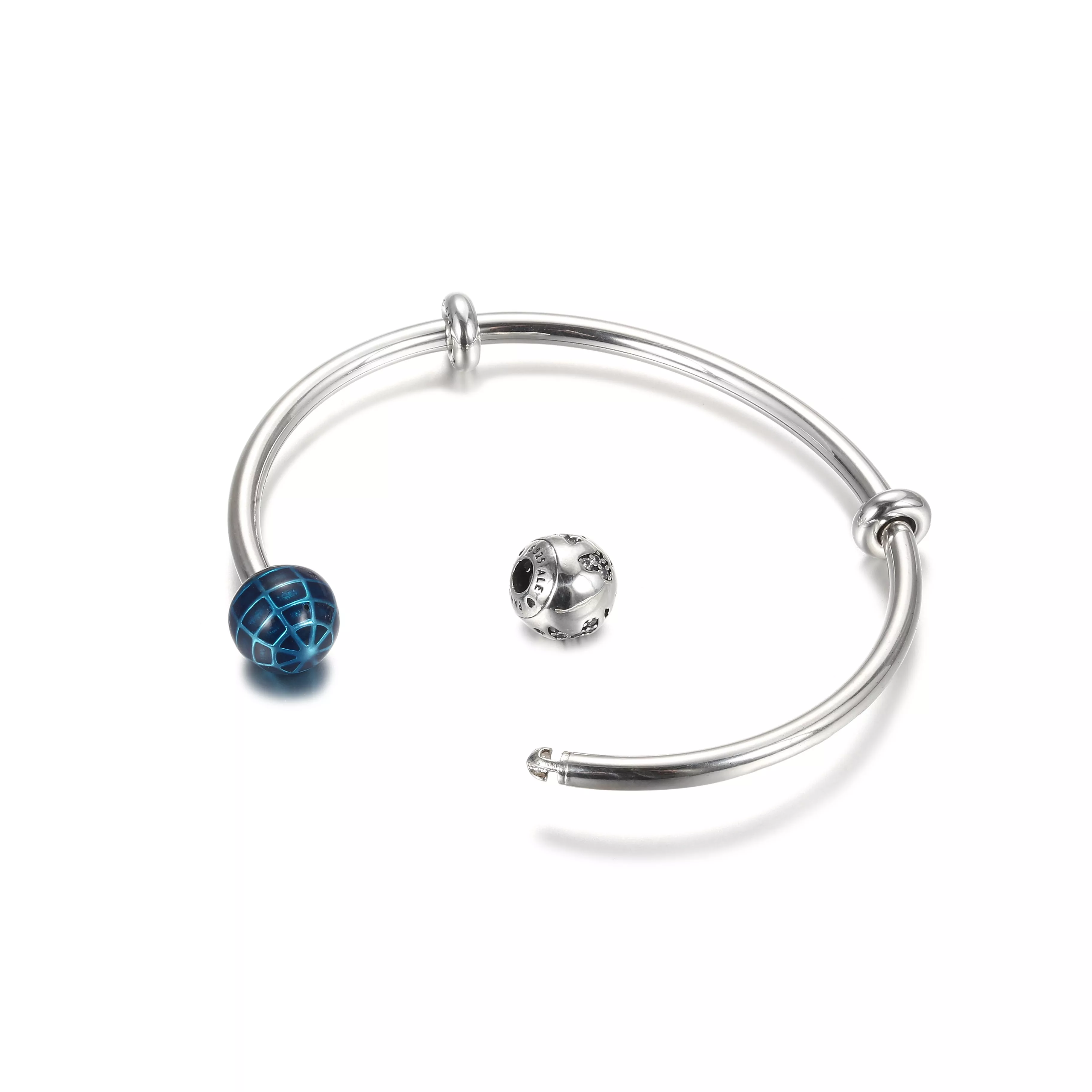 Bracelete Rigido Aberto planeta azul e globo Pandora - 599223C01