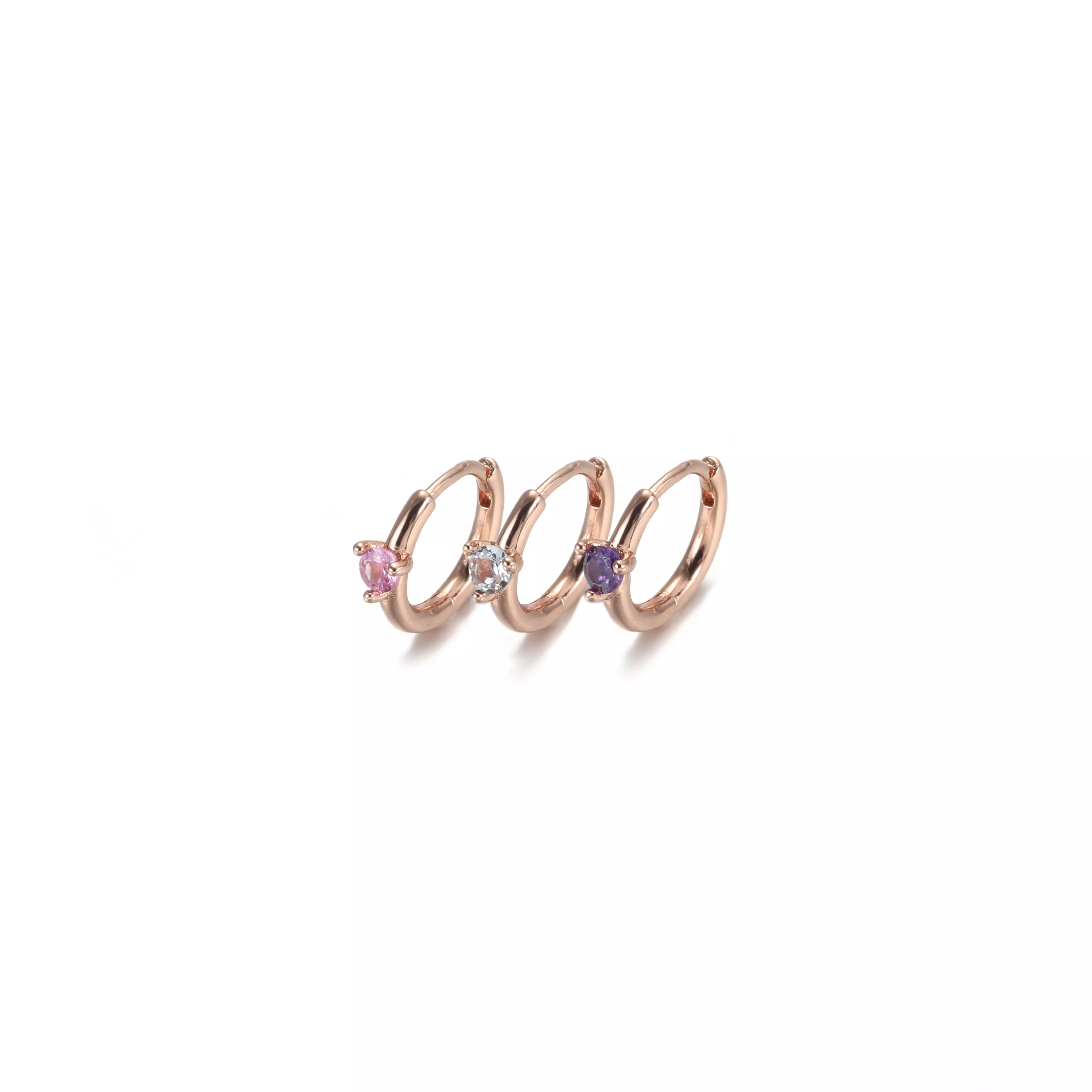 Brinco Argolas Paciência Azul Claro Huggie Pandora Rosa - 289304C02