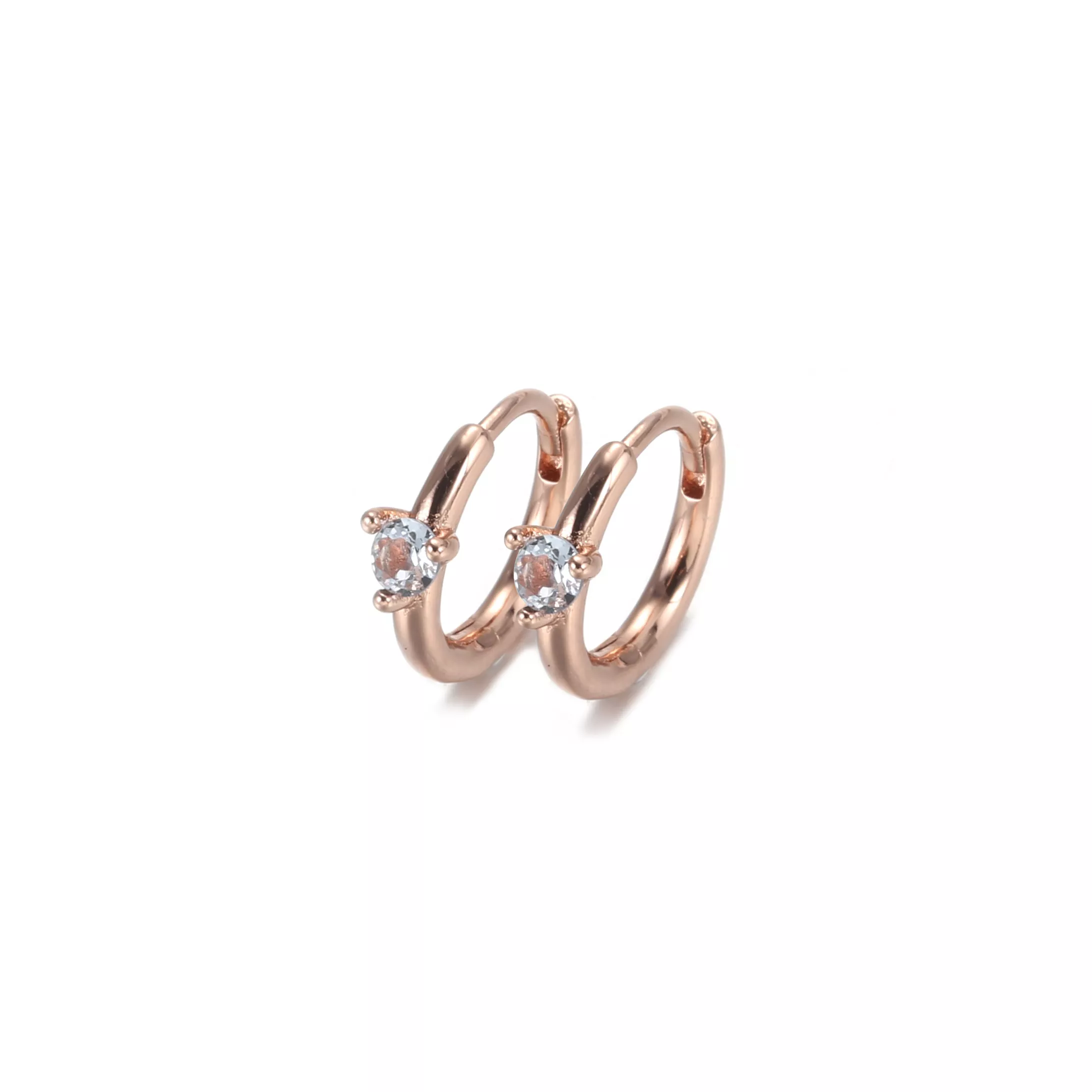 Brinco Argolas Paciência Azul Claro Huggie Pandora Rosa - 289304C02