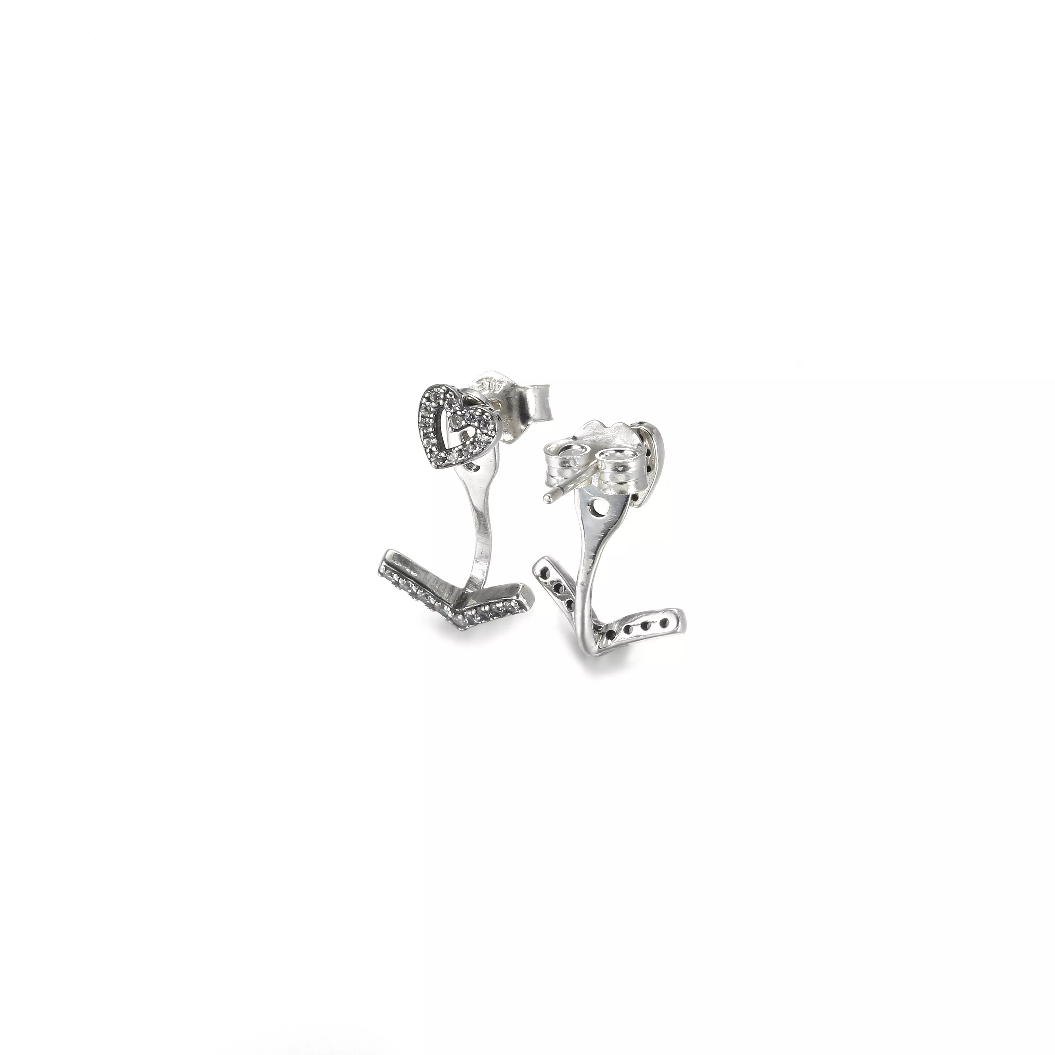 Brincos Sparkling Wishbone Heart Pandora - 299280C01