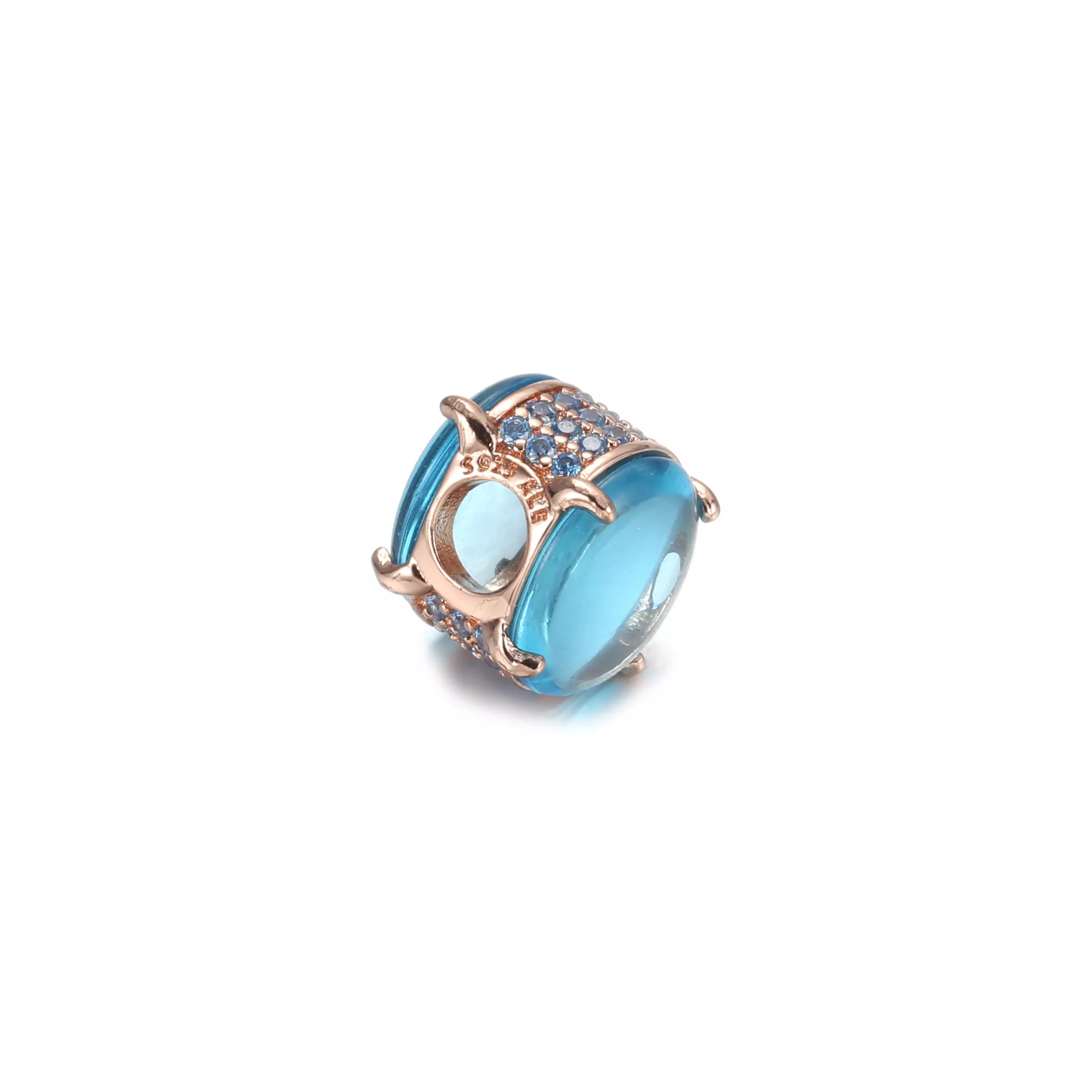 Charm Oval Em Cabochão Azul Pandora Rose™ - 789309C01