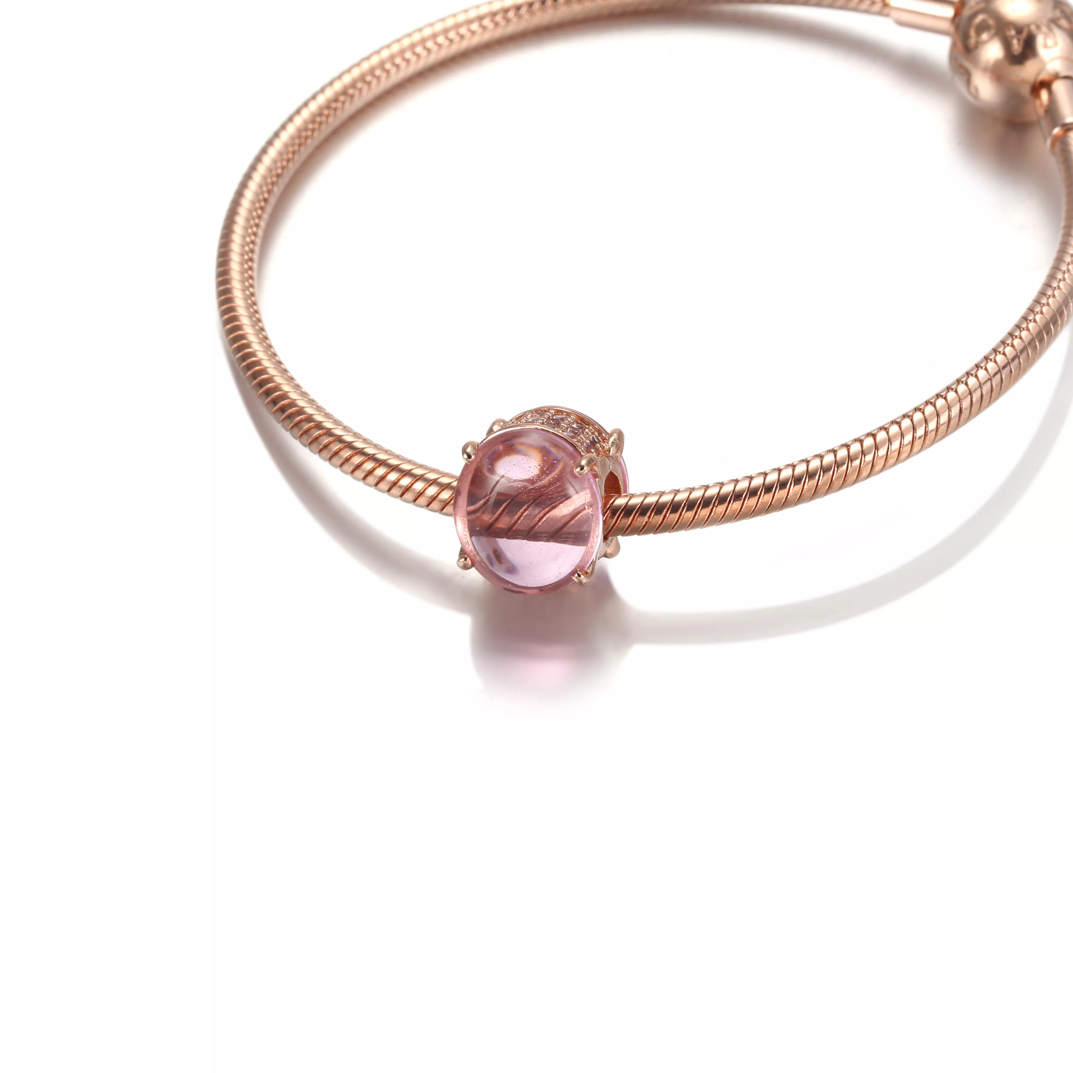 Charm Oval Em Cabochão Rosa Pandora Rose™ - 789309C02