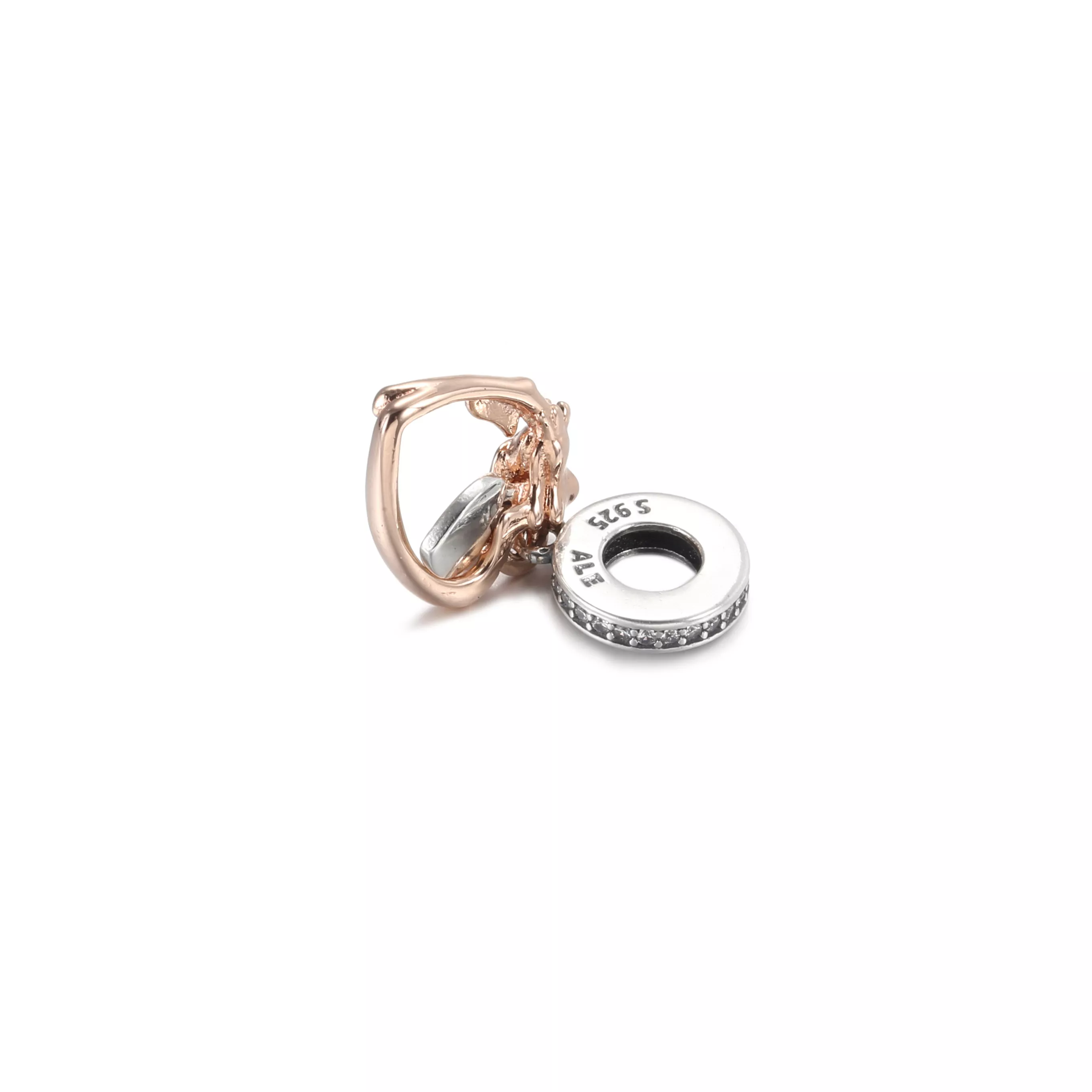 Charm Pendente Flor Rosa E Coração - 789290C01