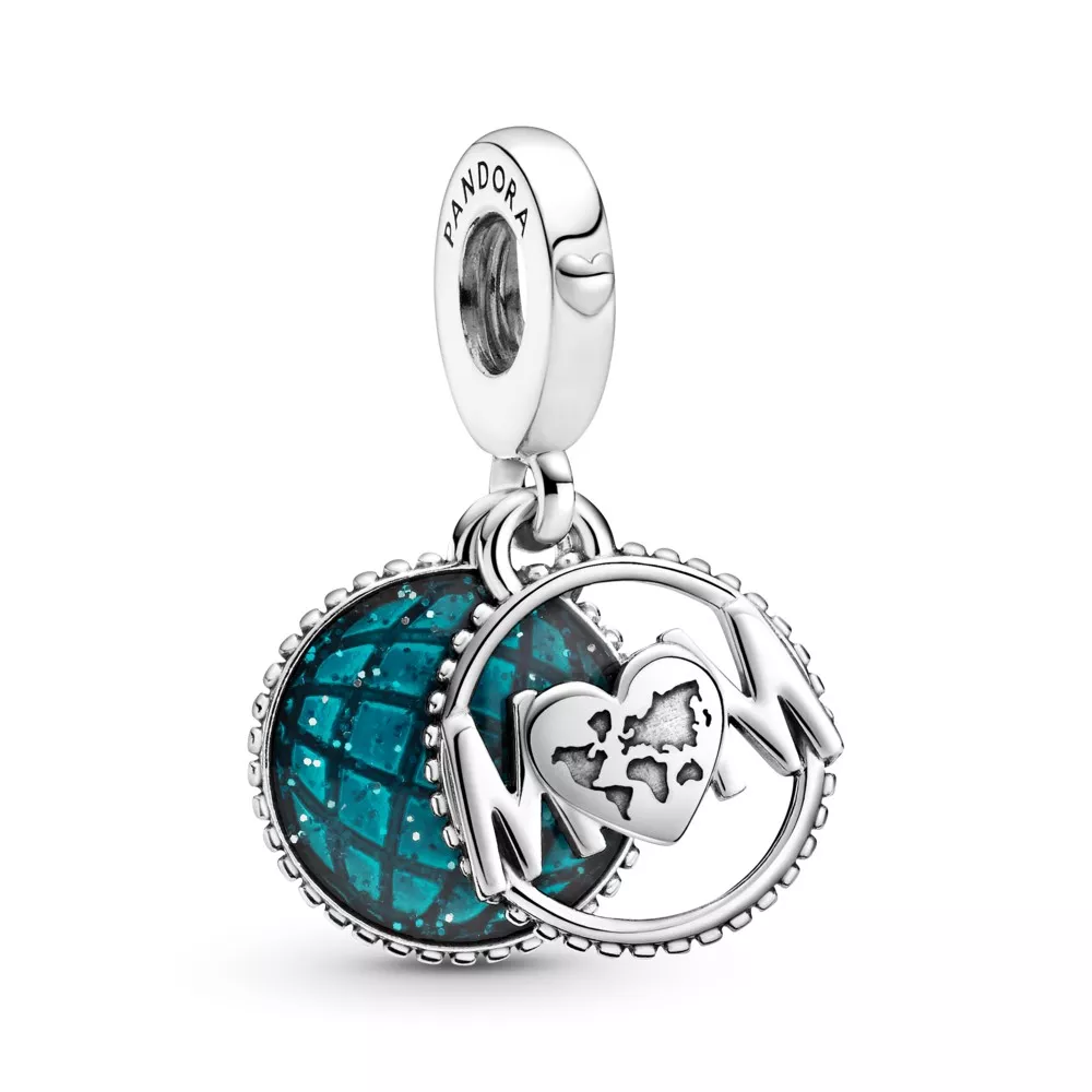 Charm Pendente Mamae Com Globo Em Glitter Pandora - 799368C01
